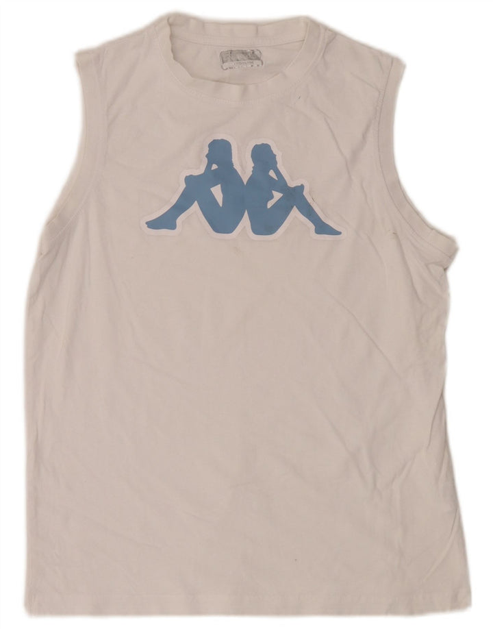 Kappa Herre Grafisk Vest Top Medium Hvid Bomuld