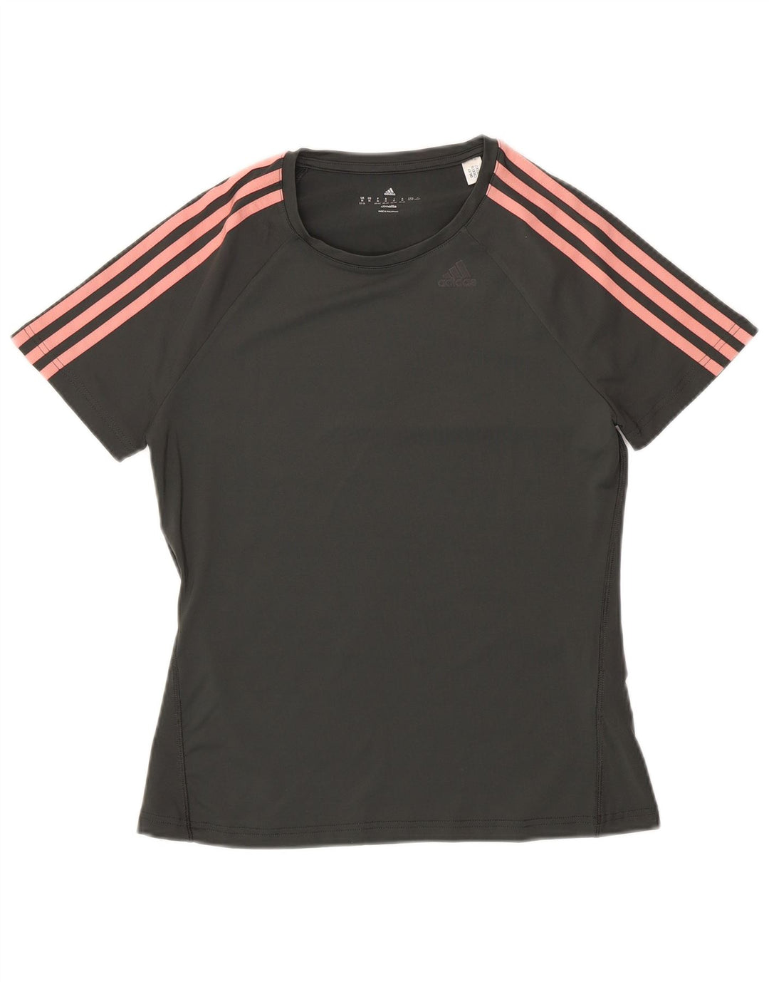 ADIDAS Womens Climalite T-Shirt Top UK 12/14 Medium Grey Polyester