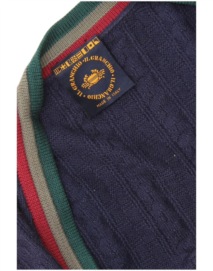 IL GRANCHIO Herre cardigan sweater XL Marineblå