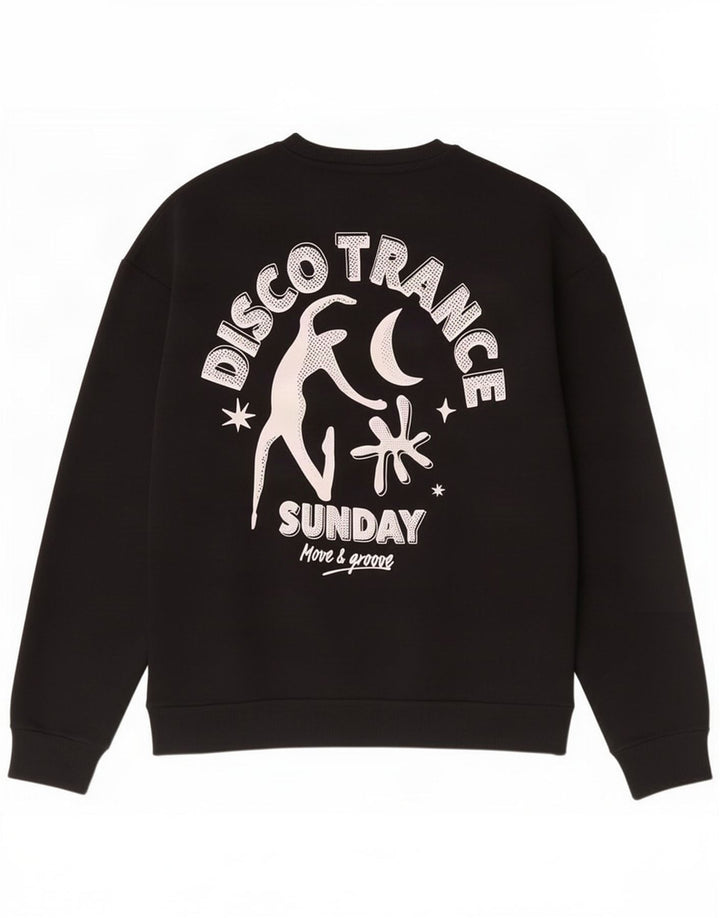 Jack & Jones grafisk sweatshirt til mænd, lille sort bomuld