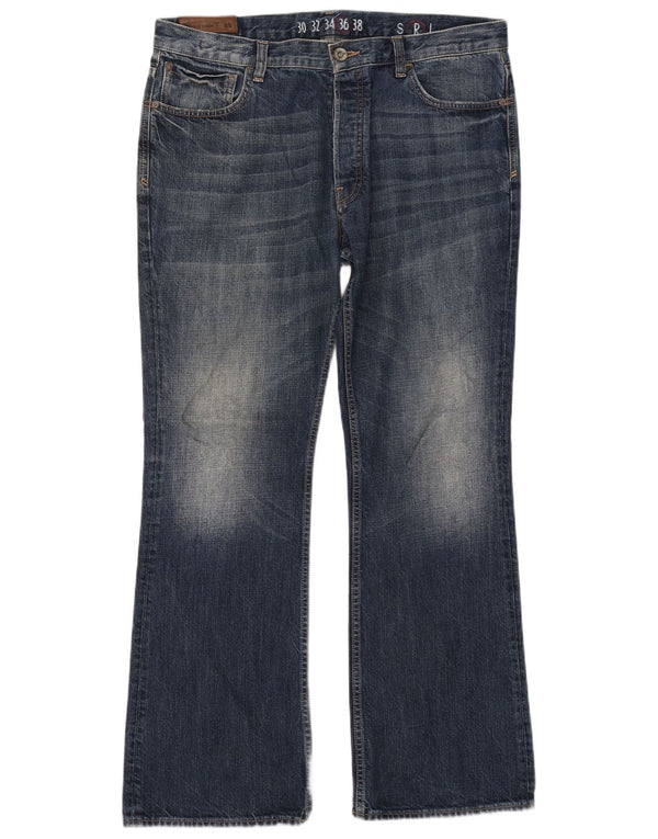 Fat Face Herre Bootcut Jeans W36 L32 Marineblå Bomuld