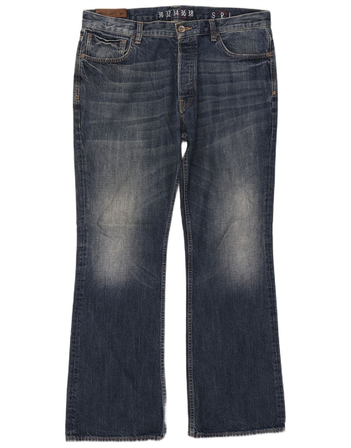 Fat Face Herre Bootcut Jeans W36 L32 Marineblå Bomuld