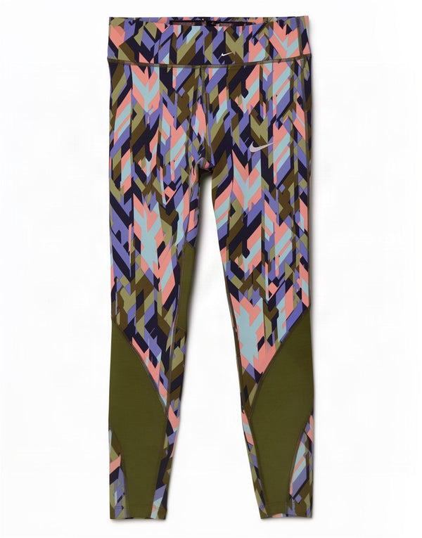 Nike Womens Dri Fit Leggings UK 8 Small Multicoloured Geometric Nylon