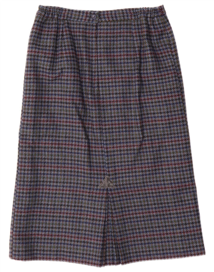 Vintage kvinders blyantnederdel UK 14 Medium W28 Blue Houndstooth