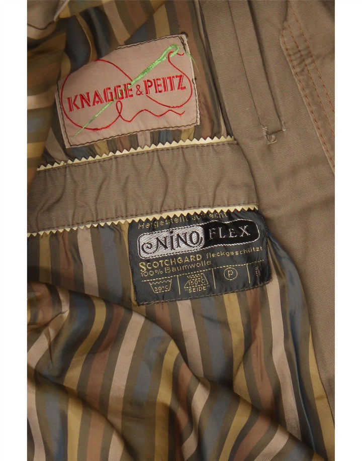 Vintage Herre Overfrakke UK 40 Stor Beige Bomuld