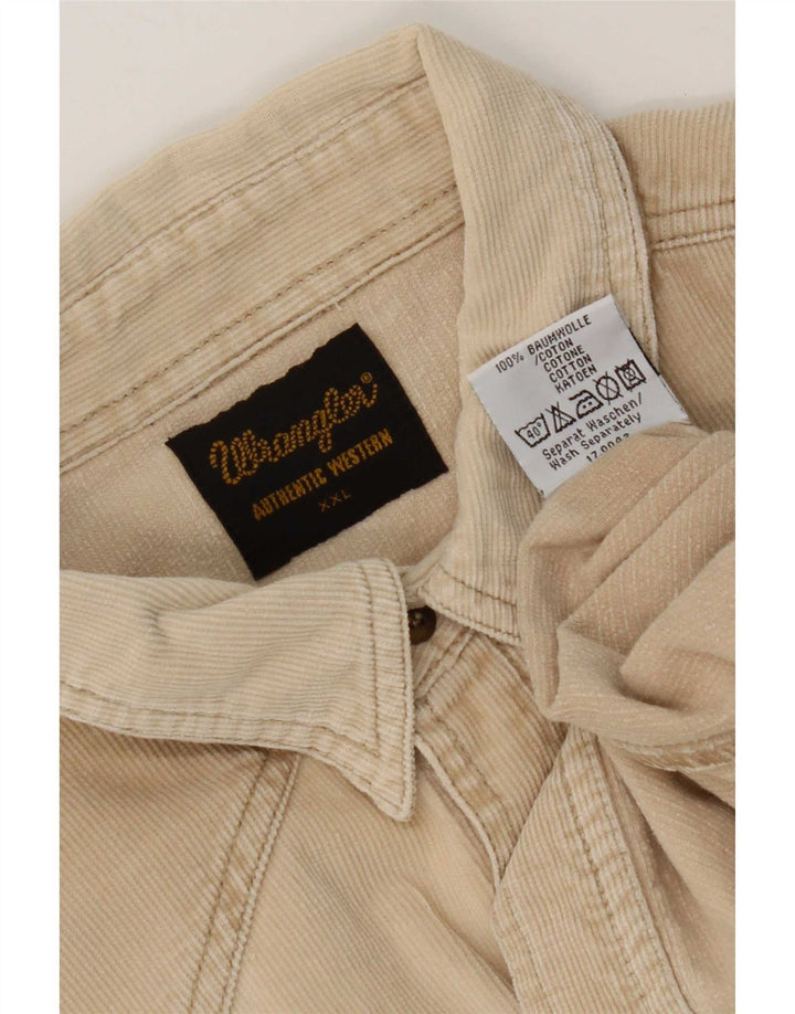Wrangler herre fløjlsskjorte 2XL beige bomuld