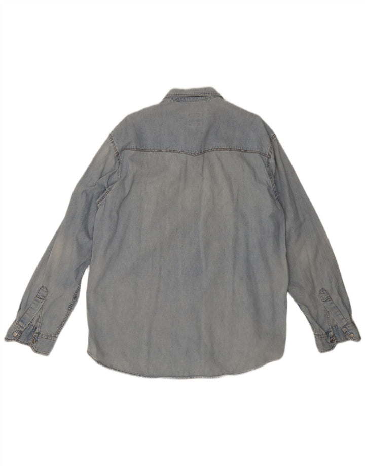 Rifle Herre Denim Shirt XL Blå Bomuld