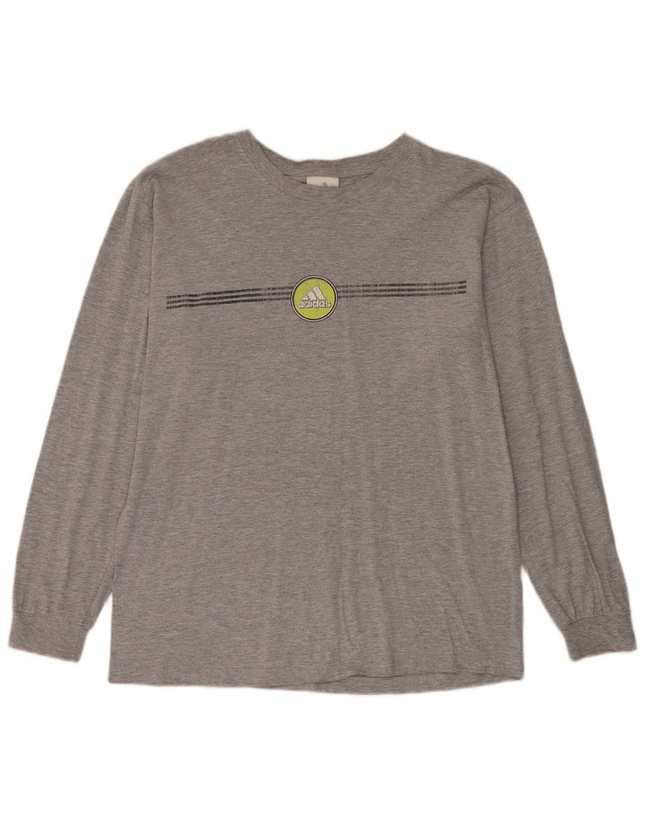 Adidas Herre Grafisk Top Langærmet Stor Grå Bomuld