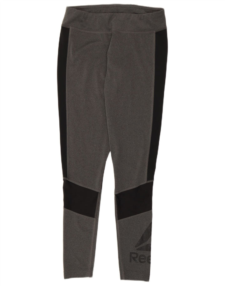 Reebok Womens Speedwick Grafiske Leggings UK 12/14 Medium Grey Colourblock