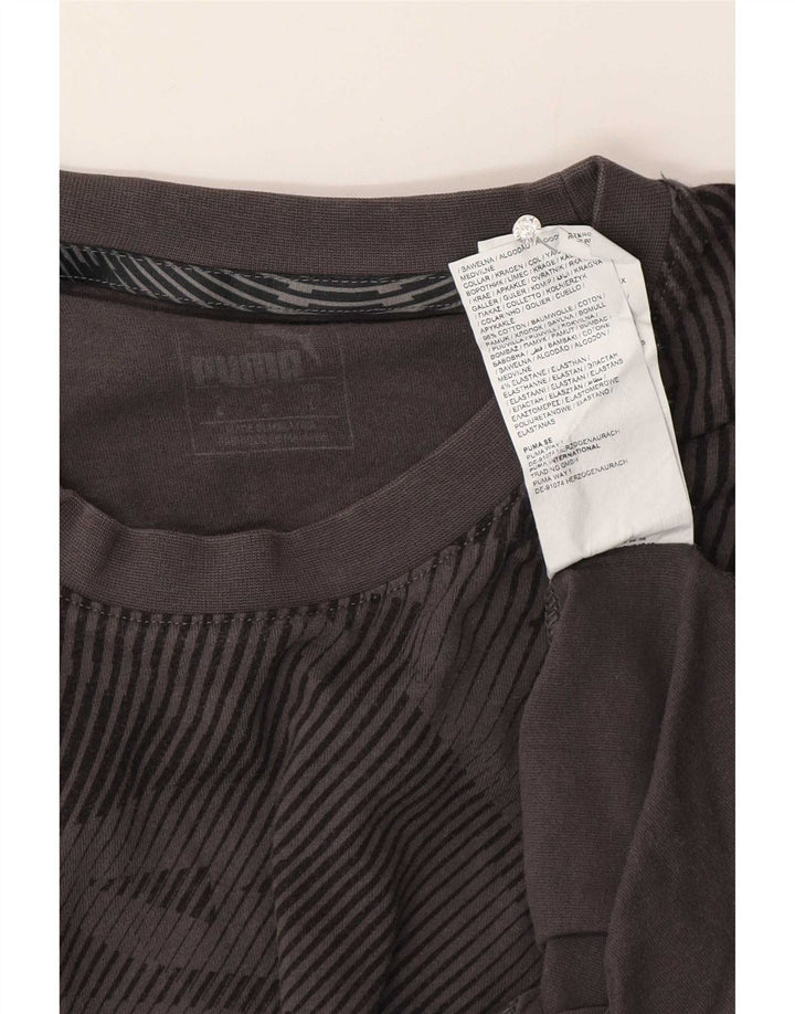 Puma Herre T-Shirt Top Stor Grå Geometrisk Bomuld