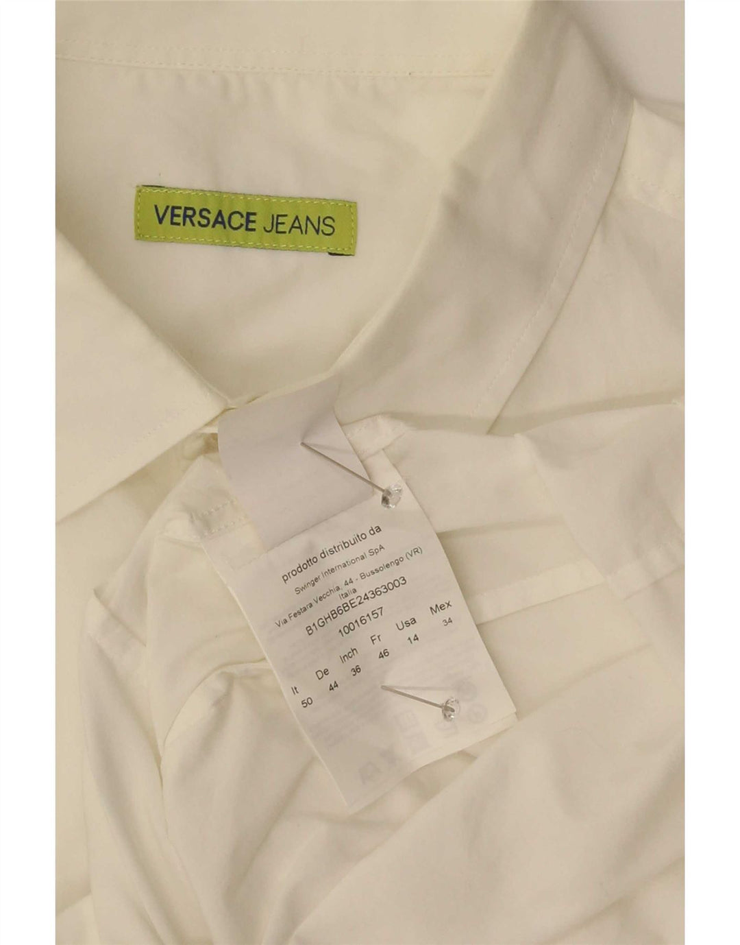 Versace herreskjorte IT 50 Medium hvid bomuld