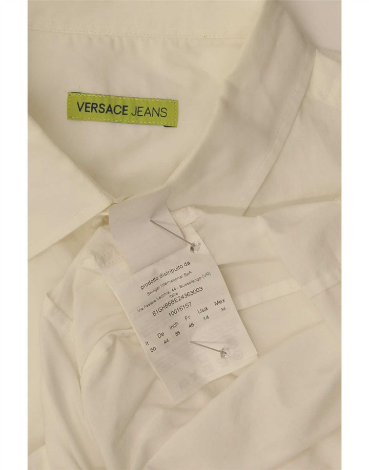 Versace herreskjorte IT 50 Medium hvid bomuld