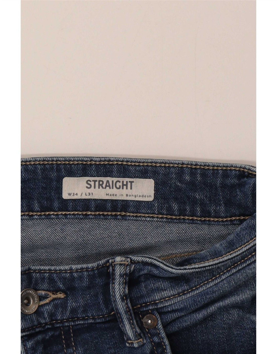 Marks & Spencer Straight Jeans til mænd W34 L31 Blå bomuld