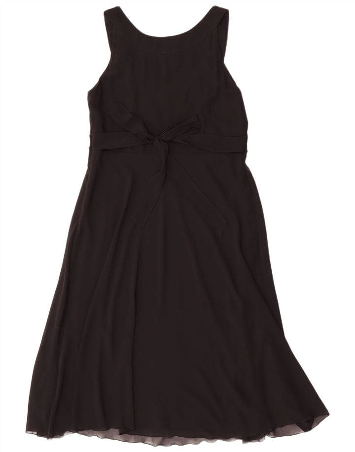Debenhams Dame Ærmeløs A-Line Kjole UK 14 Medium Sort Polyester