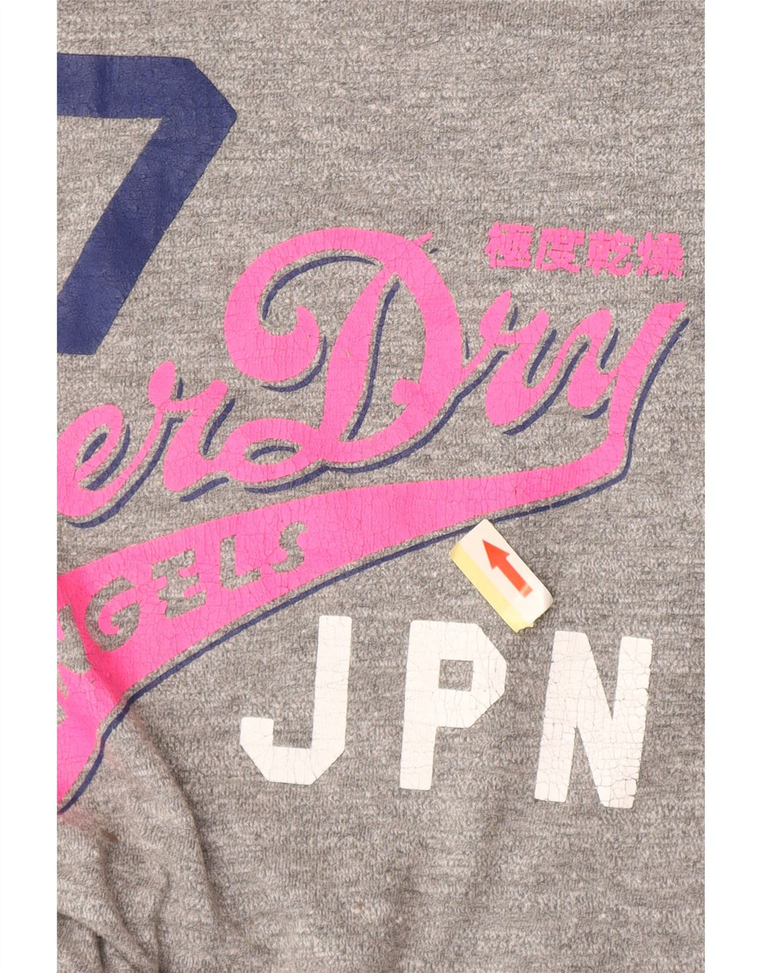 Superdry Grafisk T-shirt top til kvinder UK 14 Stor grå bomuld