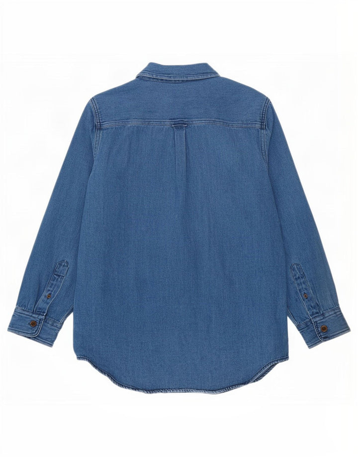 Superdry Dame Denim Shirt UK 16 Large Blue Cotton
