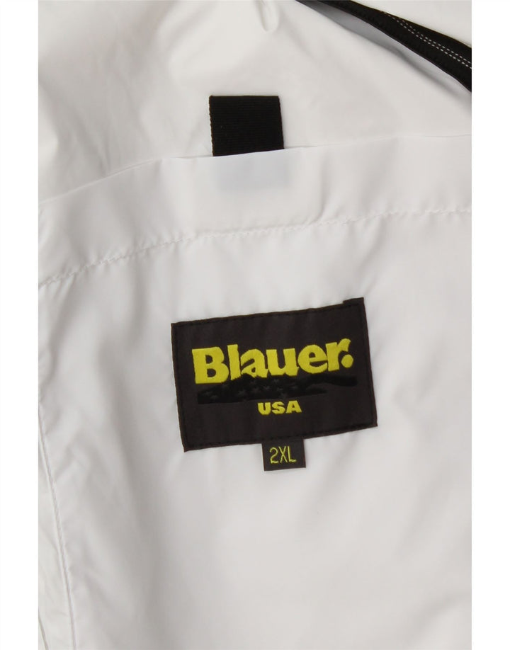 BLAUER Regnjakke med hætte til kvinder UK 20 2XL Hvid polyamid