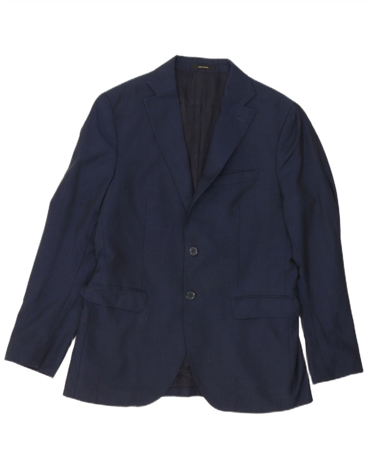 Massimo Dutti Herre 2-knaps blazerjakke IT 48 Mellem marineblå uld