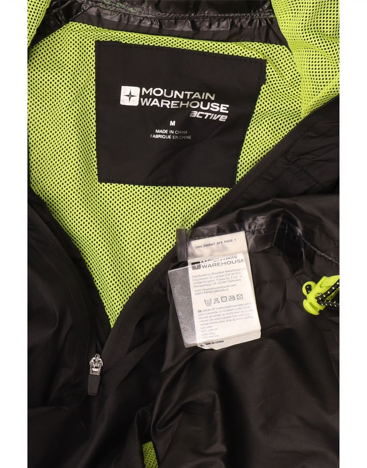 Mountain Warehouse Regnjakke med hætte til mænd UK 38 Medium Sort Polyester