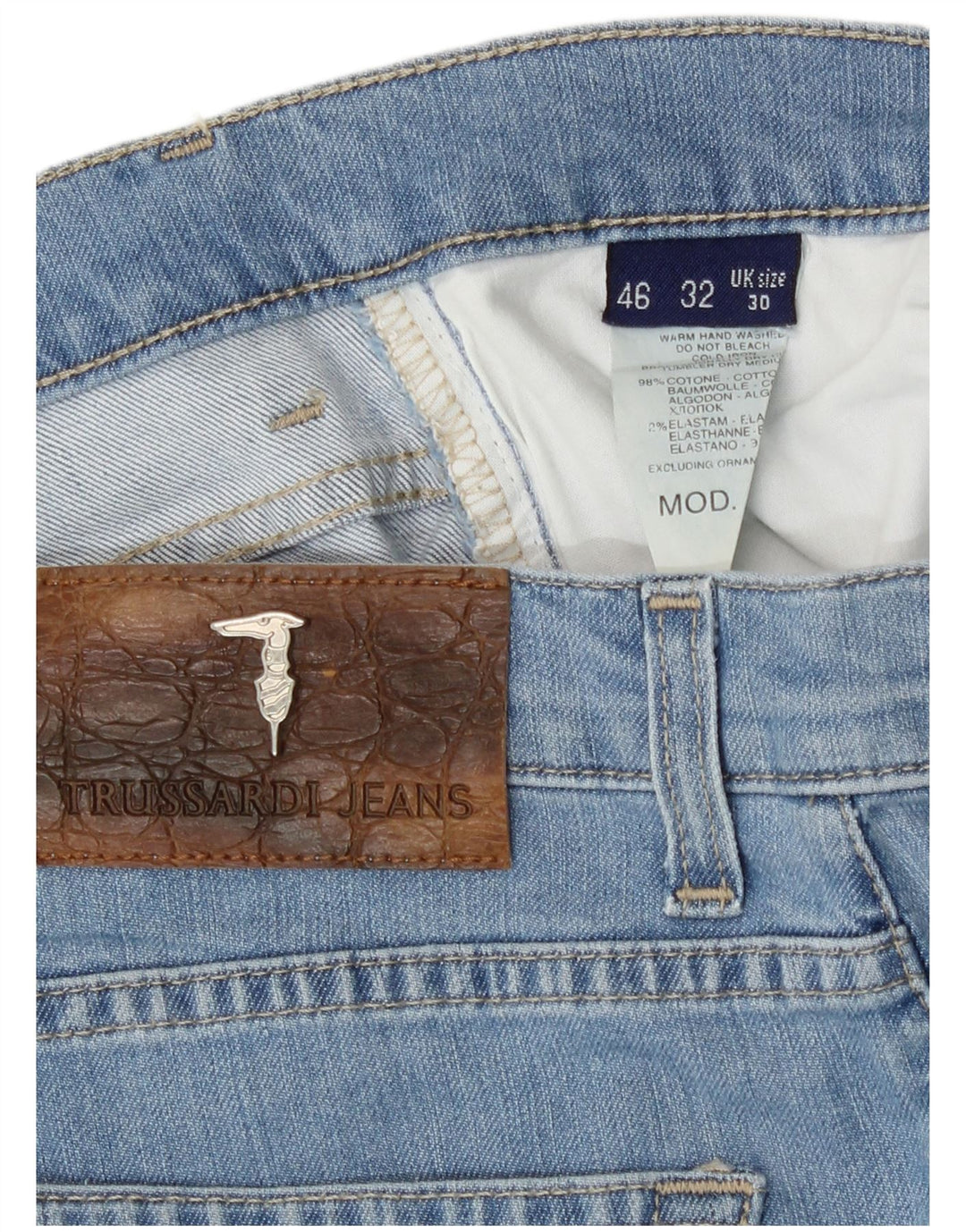 Trussardi lige jeans til kvinder W30 L29 blå bomuld