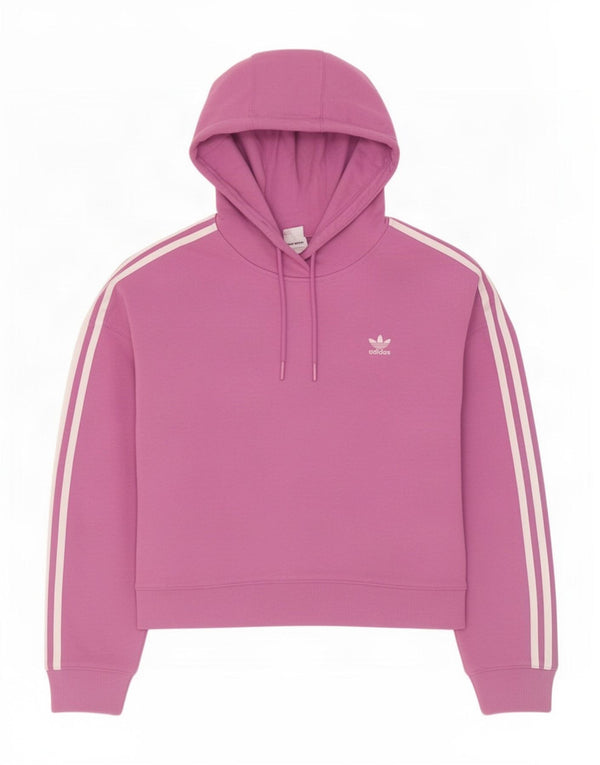 Adidas Womens Oversized Hoodie Jumper UK 12/14 Medium Pink Cotton