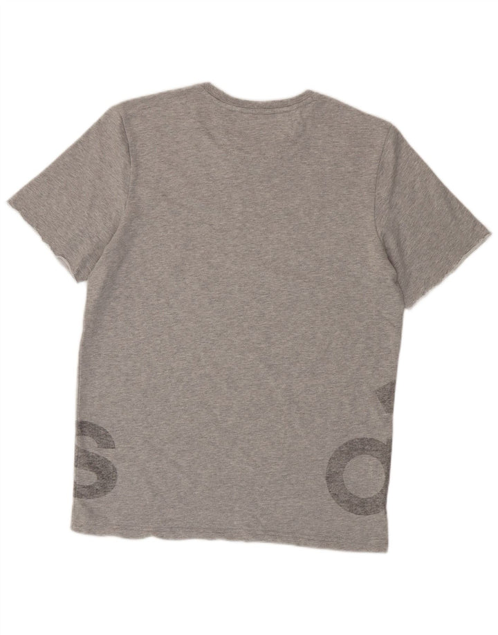 Adidas Herre Grafisk T-Shirt Top Stor Grå Bomuld