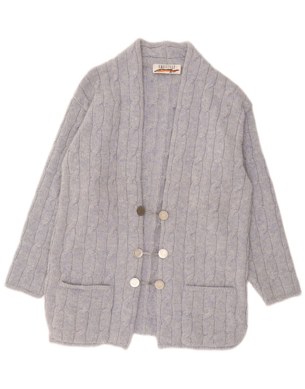 Exquisit Dame Cardigan Sweater UK 16 Large Blue Wool
