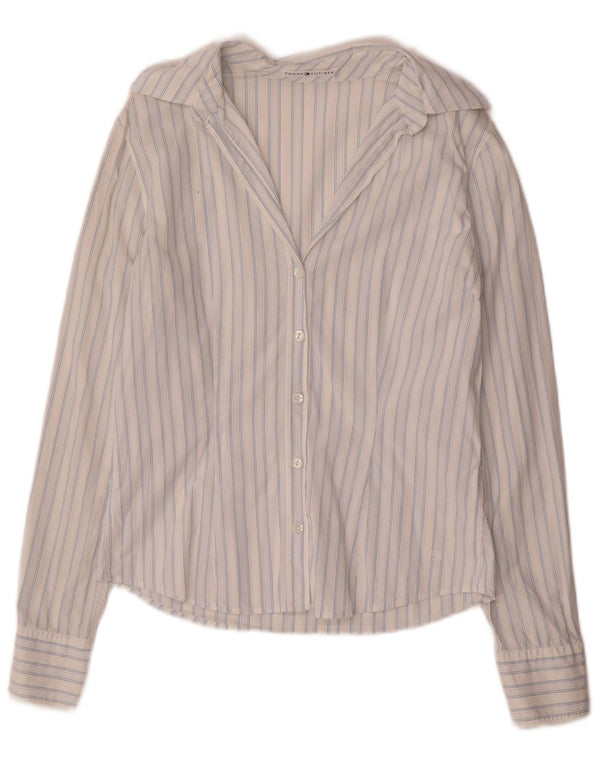 Tommy Hilfiger Dameskjorte US 6 Mellem hvid stribet bomuld