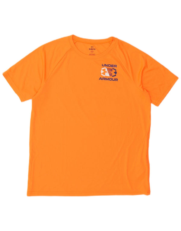 Under Armour Boys Grafisk T-Shirt Top 11-12 År Stor Orange Polyester
