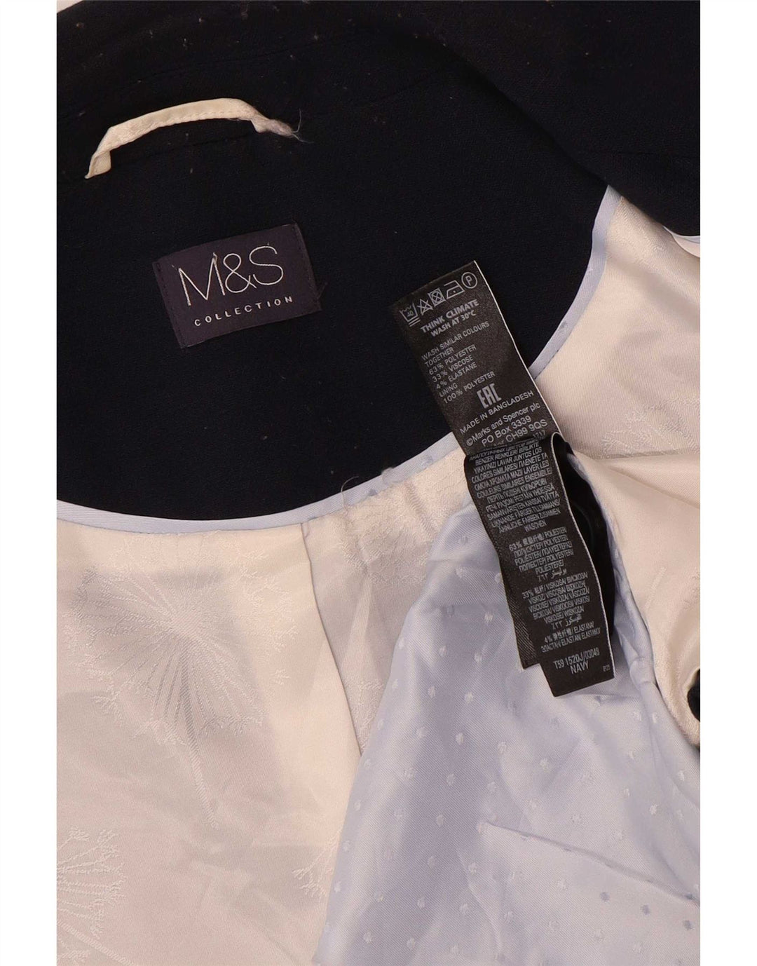 Marks & Spencer Dame 1 Knap Blazer Jacket UK 16 Large Navy Blue