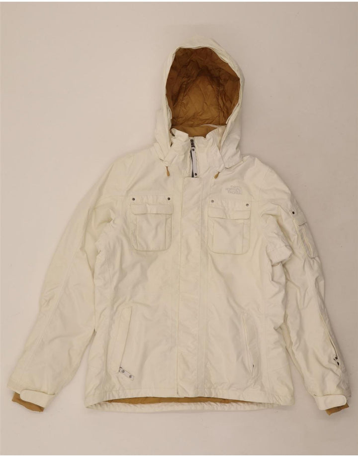 The North Face Dame Hooded Windbreaker Jacket UK 16 Large White Nylon