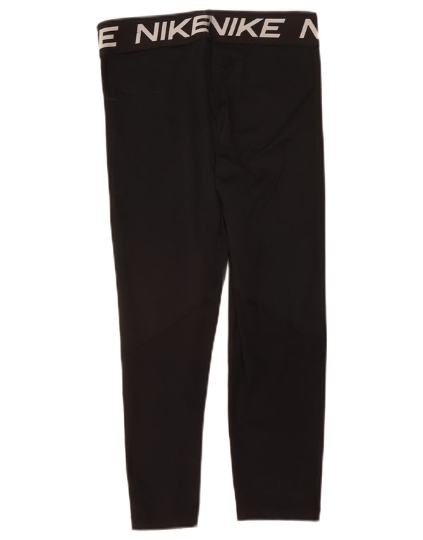 NIKE Grafiske Capri Leggings til kvinder UK 12 Medium Sort Polyester