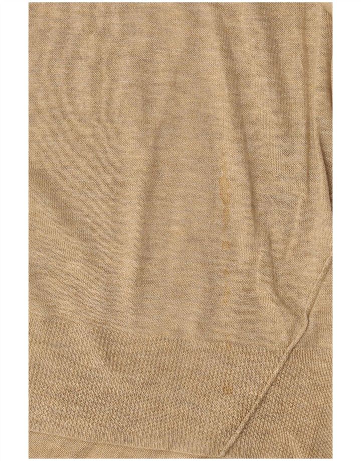 Zara Dame Boat Neck Jumper Sweater UK 14 Medium Beige Viscose