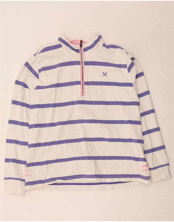 Besætningstøj Dame Sweatshirt med lynlås-hals DK 16 Stor hvid stribet