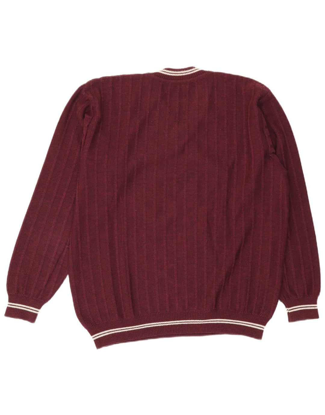 Vintage herre V-hals sweater XL Burgundy