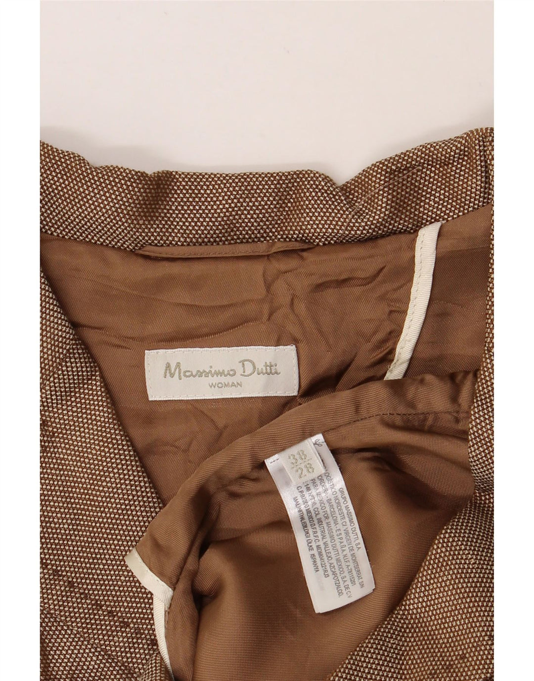 MASSIMO DUTTI Womens Short Sleeve Blazer Jacket EU 38 Small Brown Linen Vintage Massimo Dutti and Second-Hand Massimo Dutti from Messina Hembry 