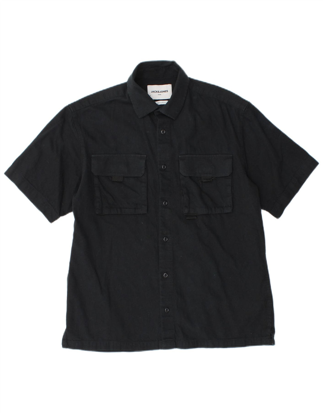 Jack & Jones Herre Regular Fit kortærmet skjorte lille sort bomuld