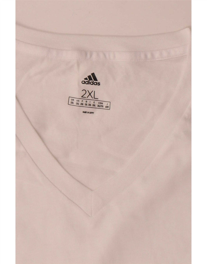 Adidas Herre T-Shirt Top 2XL Hvid Bomuld