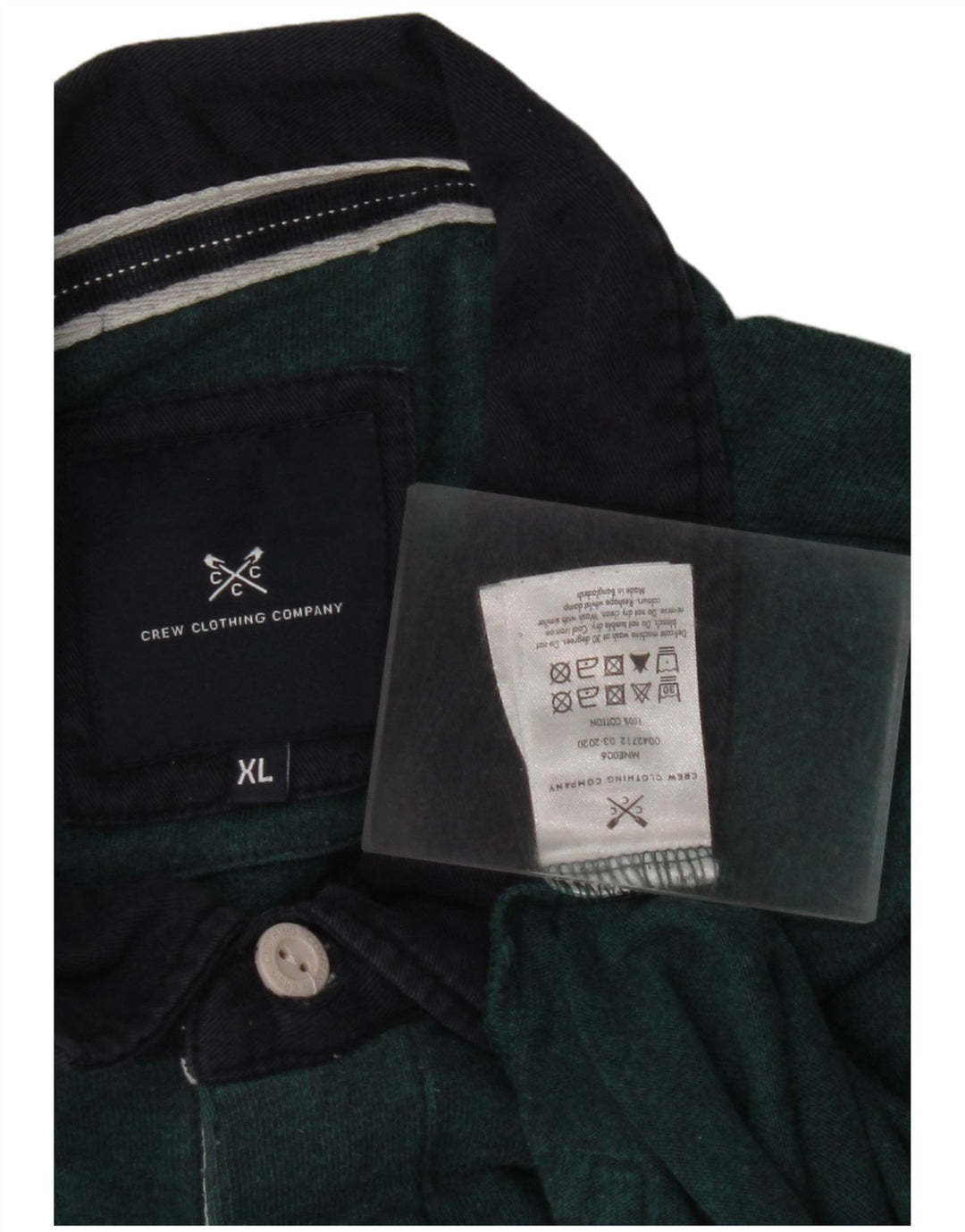 CREW TØJ Langærmet Rugby Polo Shirt til mænd XL Grøn Colourblock