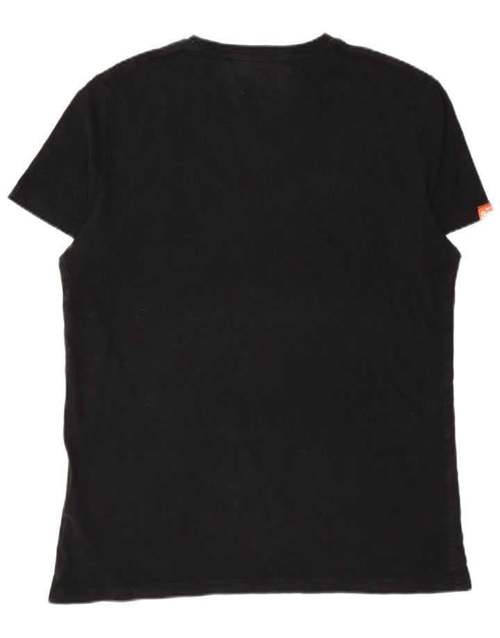 SUPERDRY Herre T-Shirt Top XL Sort Bomuld