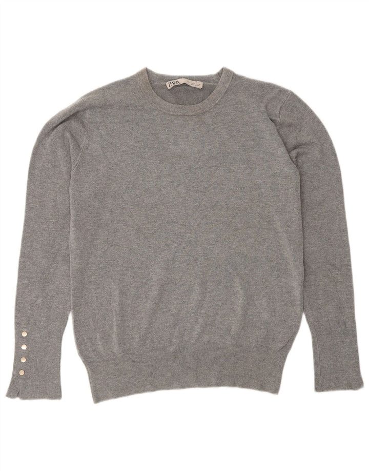 Zara Dame Jumper Sweater UK 14 Stor Grå