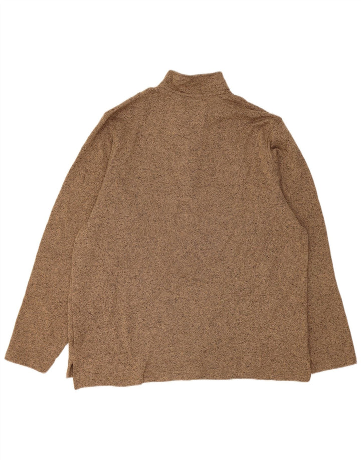 Wrangler Sweatshirt med lynlås til mænd XL Brun Flecked Polyester