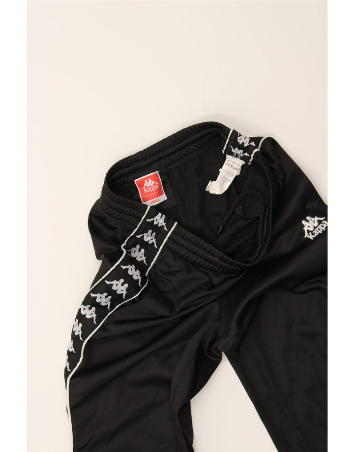 KAPPA Mens Graphic Tracksuit Trousers Small  Black Polyester Vintage Kappa and Second-Hand Kappa from Messina Hembry 