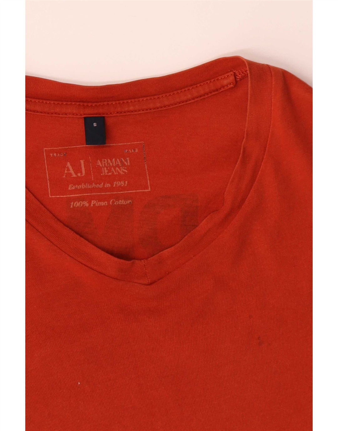 Armani Jeans Herre grafisk T-shirt Top Lille Orange Bomuld