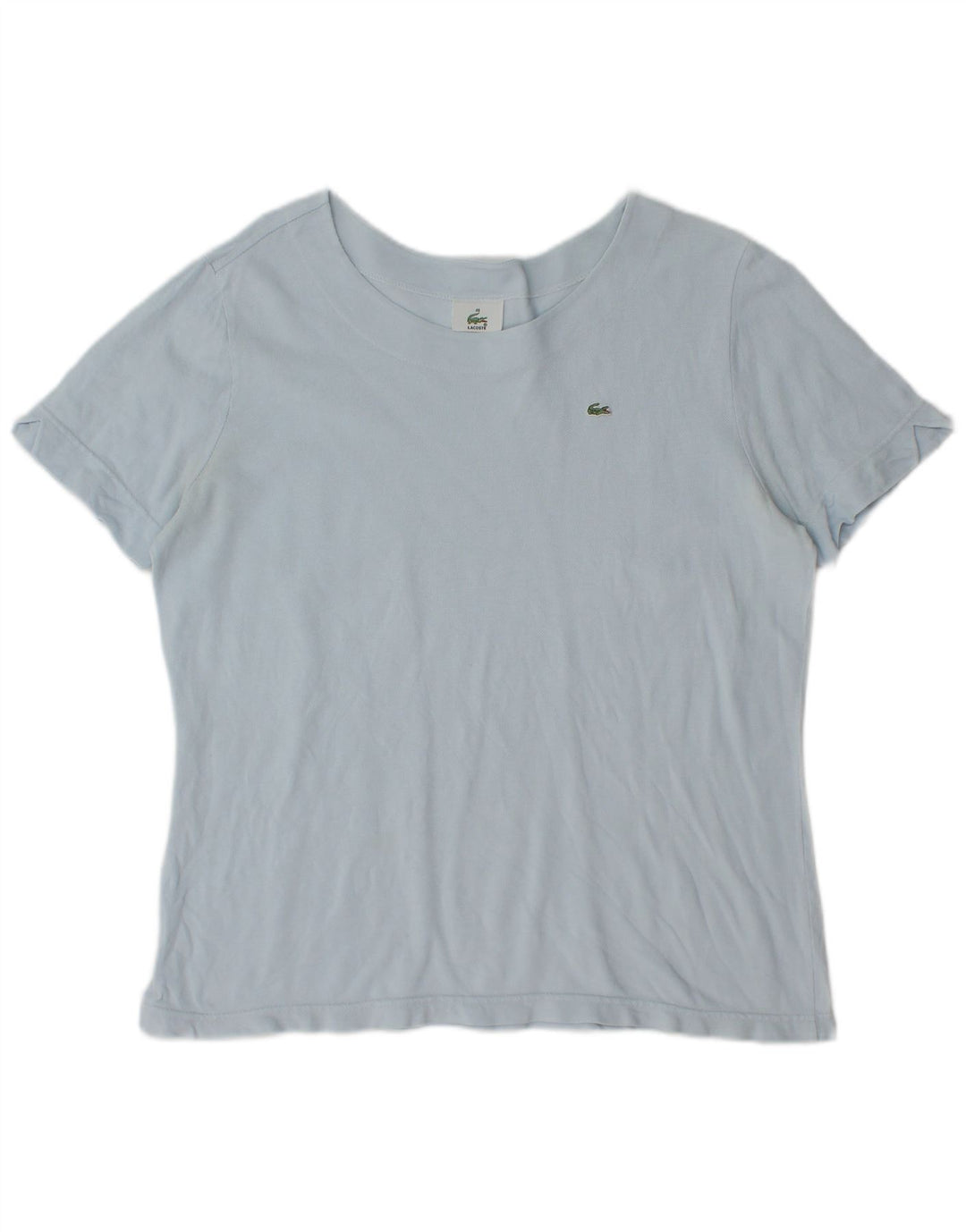 Lacoste Dame T-Shirt Top Størrelse 48 XL Blå Bomuld