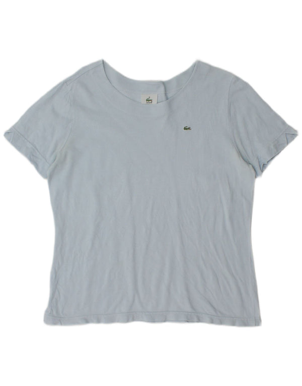 Lacoste Dame T-Shirt Top Størrelse 48 XL Blå Bomuld