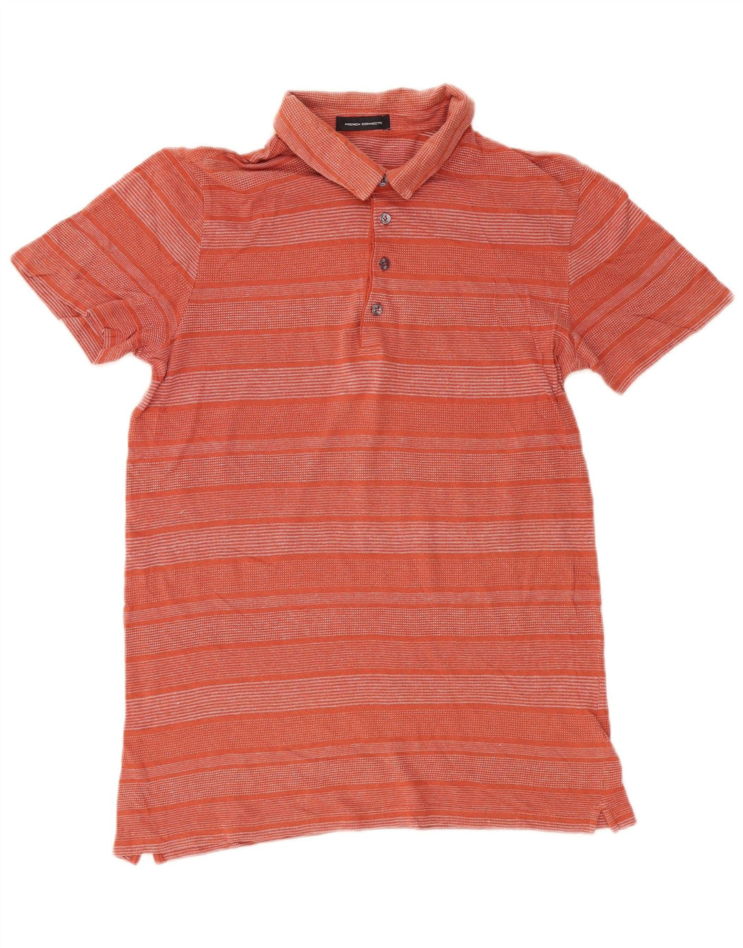 French Connection Herre poloshirt Stor orange stribet bomuld