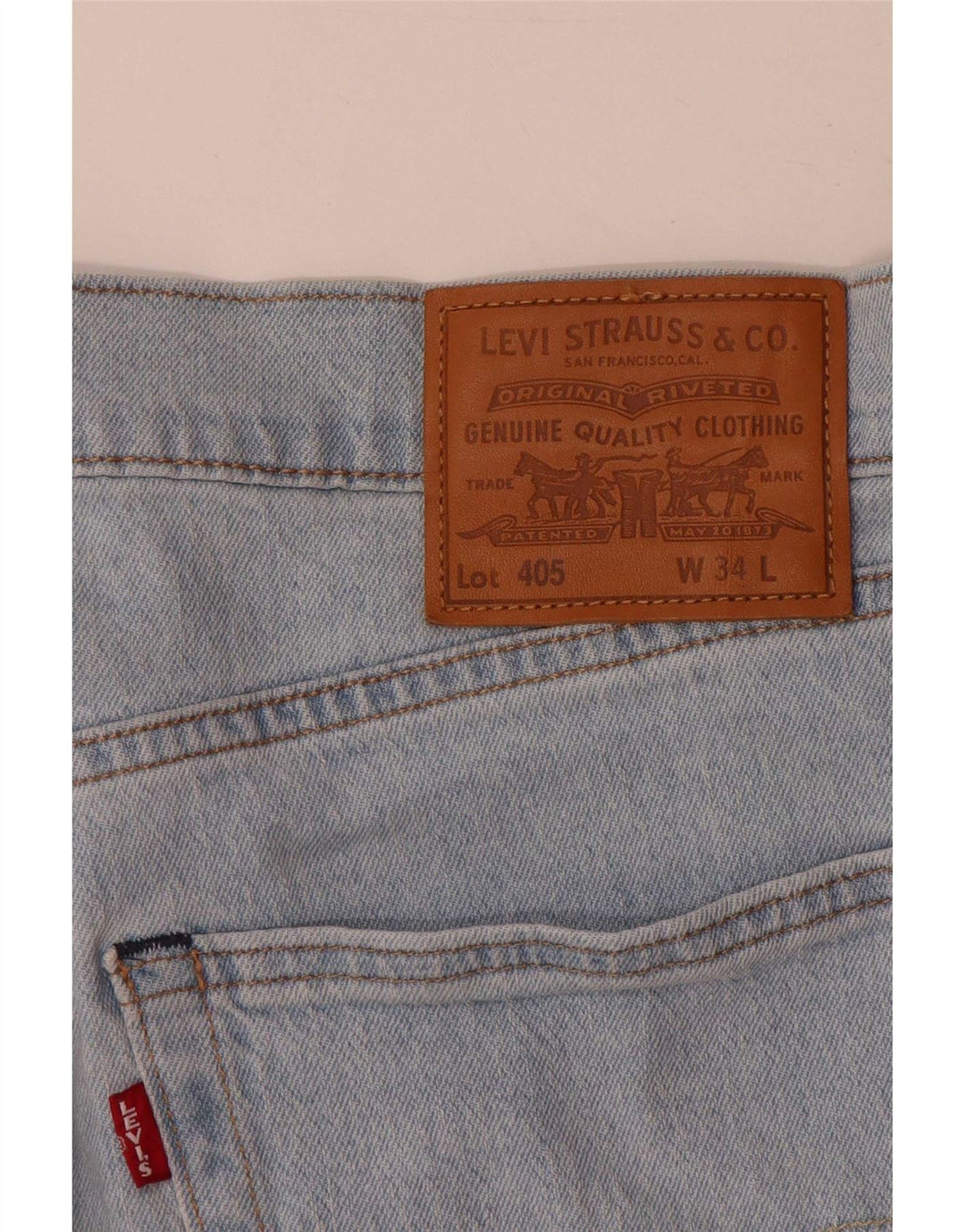 Levi's Herre 405 denimshorts W34 Large Blue Cotton
