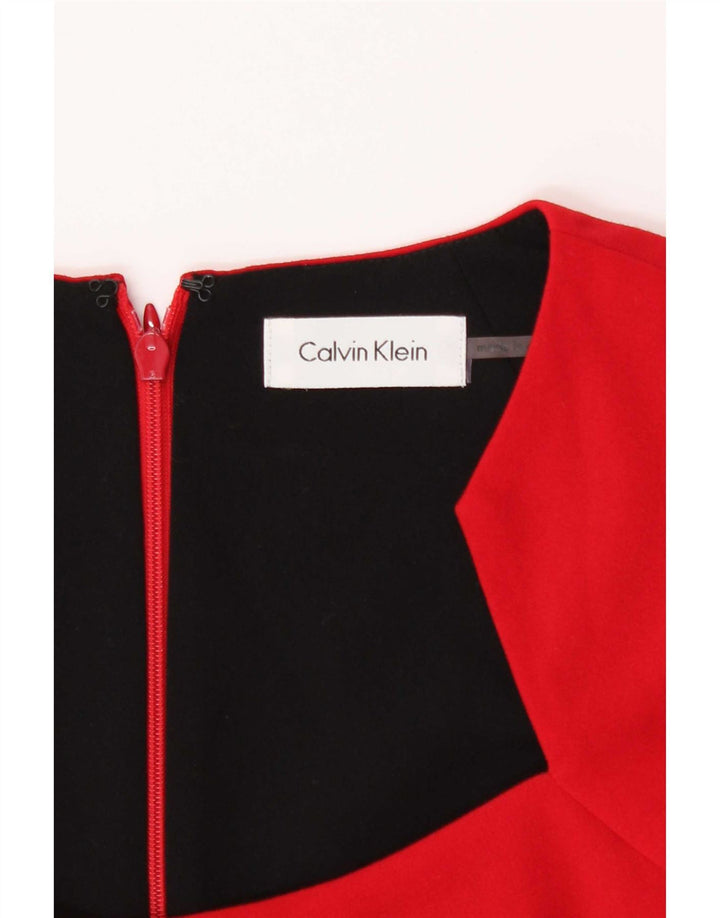 Calvin Klein Jeans Dame Skede Kjole UK 8 Lille Rød Polyester