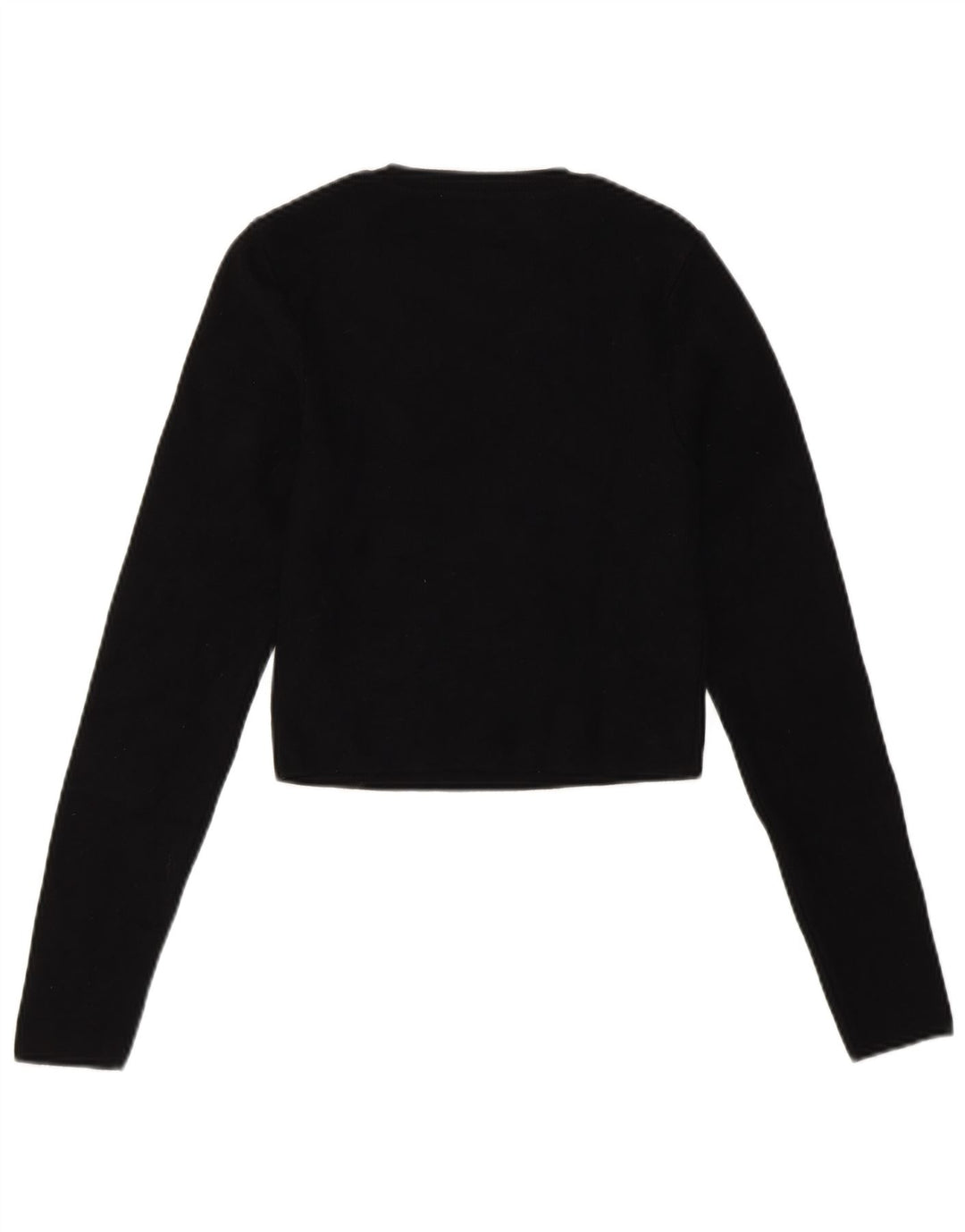 Zara Womens Crop Boat Neck Jumper Sweater UK 12 Medium Black Viscose